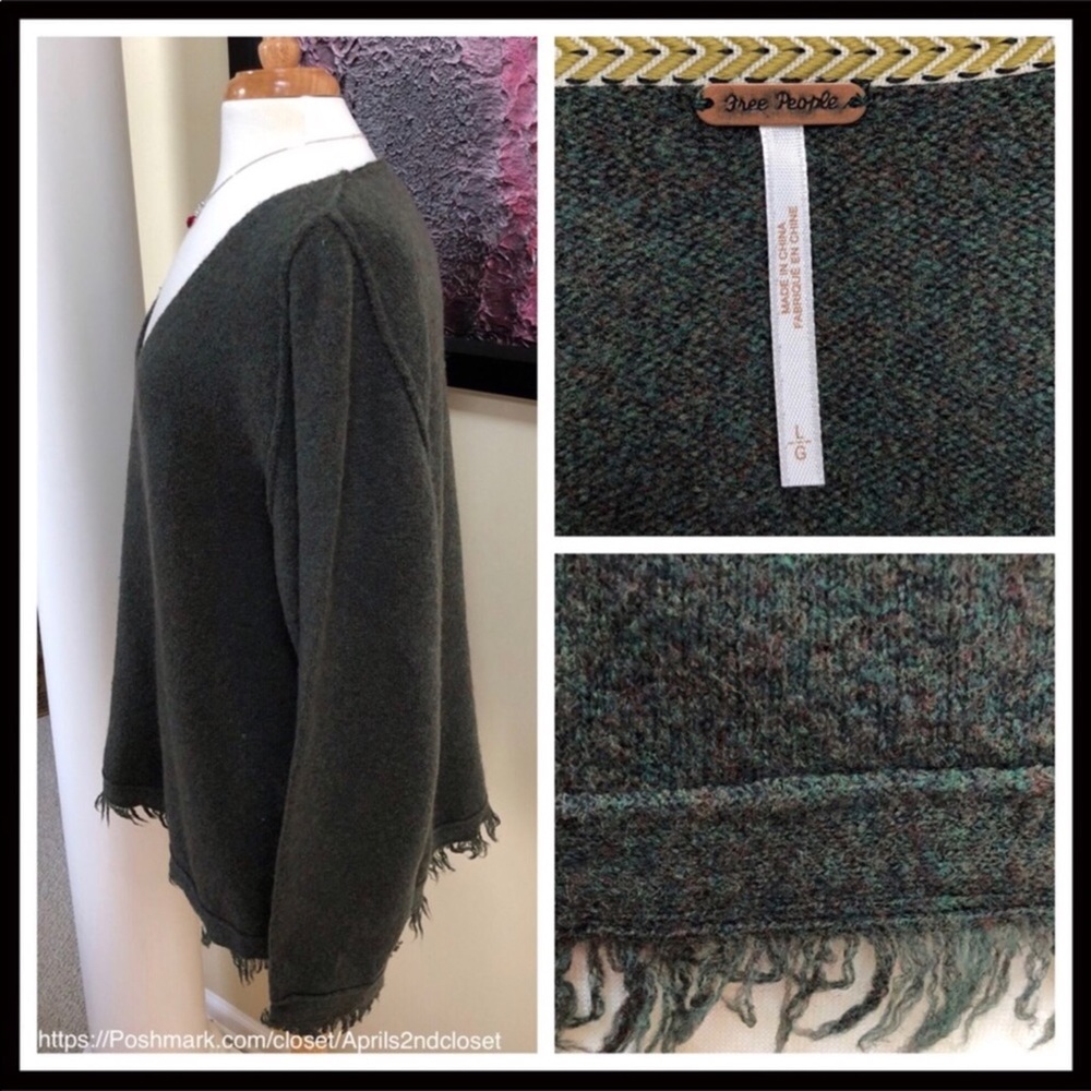 FREE PEOPLE V-NECK PULLOVER TUNIC SWEATER - Picture 6 of 7